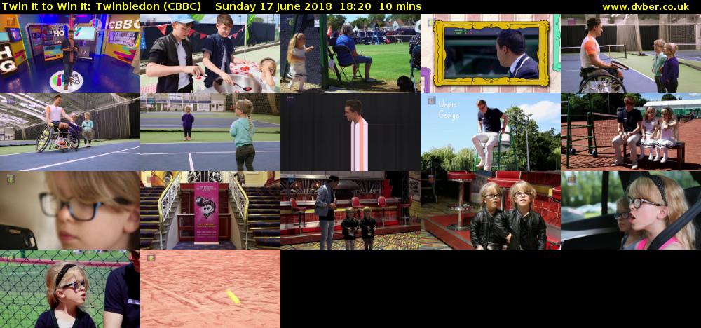 Twin It to Win It: Twinbledon (CBBC) Sunday 17 June 2018 18:20 - 18:30