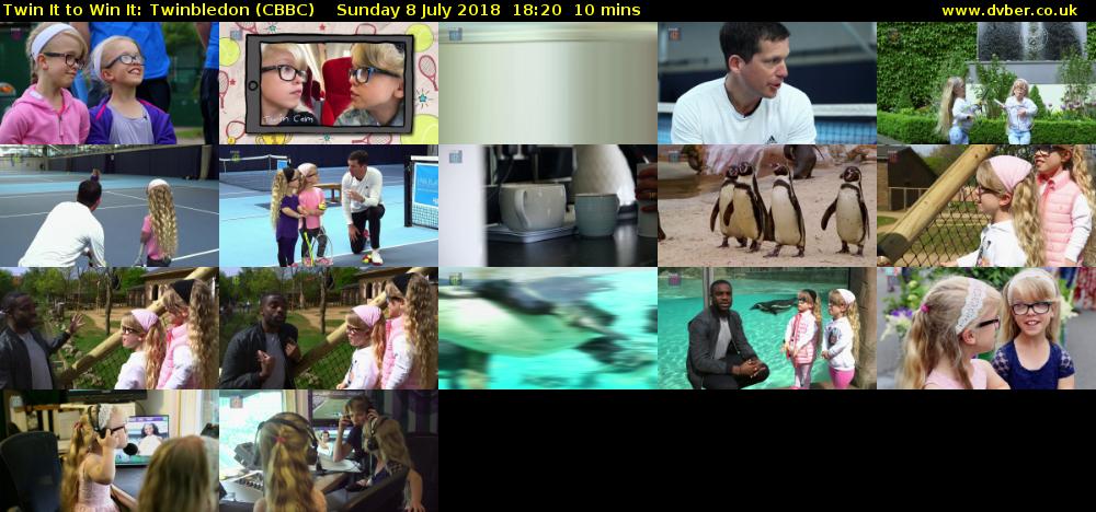 Twin It to Win It: Twinbledon (CBBC) Sunday 8 July 2018 18:20 - 18:30