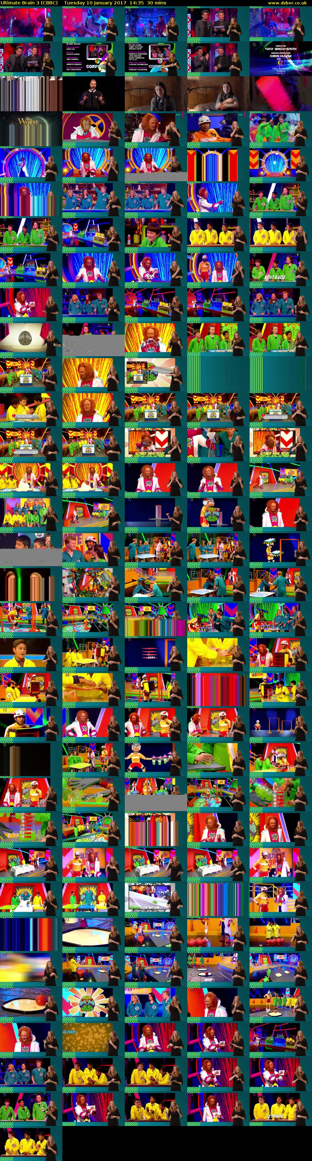 Ultimate Brain 3 (CBBC) Tuesday 10 January 2017 14:35 - 15:05