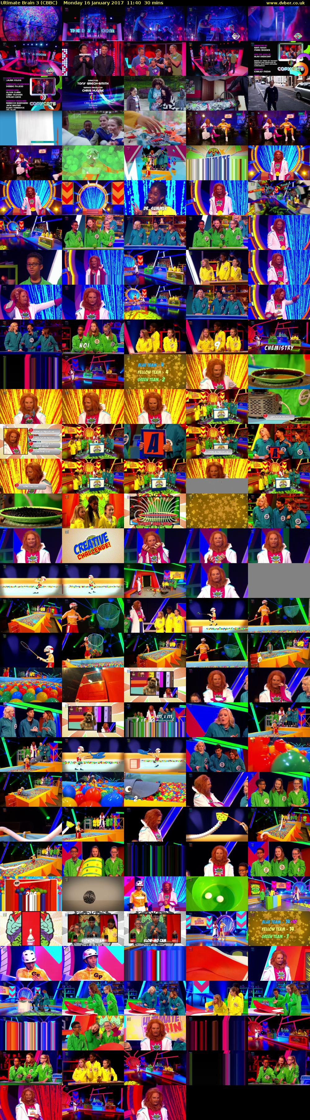 Ultimate Brain 3 (CBBC) Monday 16 January 2017 11:40 - 12:10