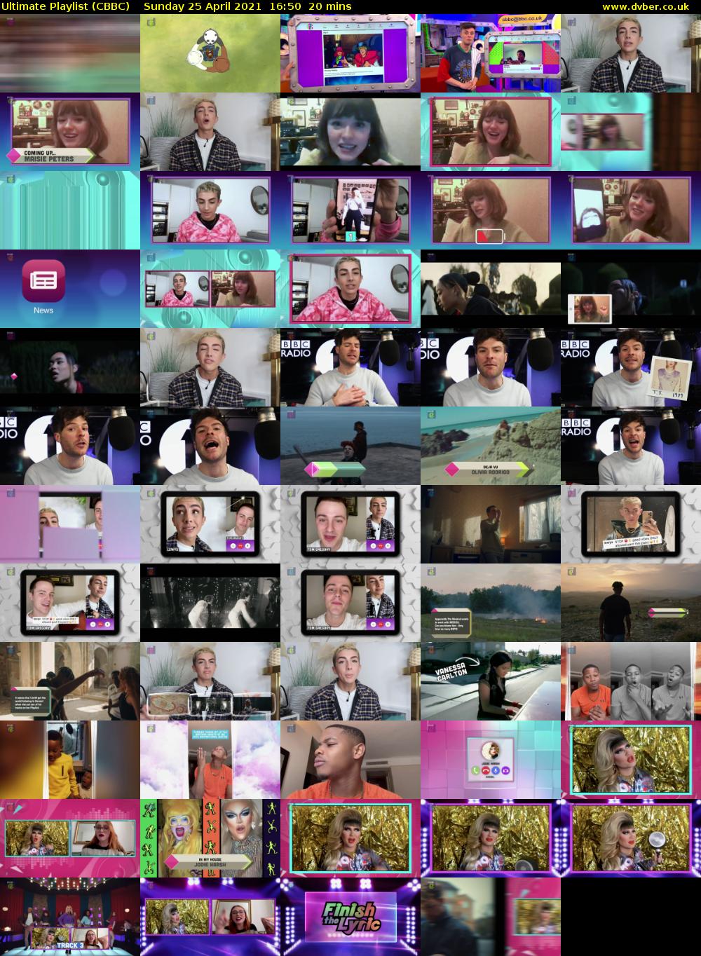 Ultimate Playlist (CBBC) Sunday 25 April 2021 16:50 - 17:10