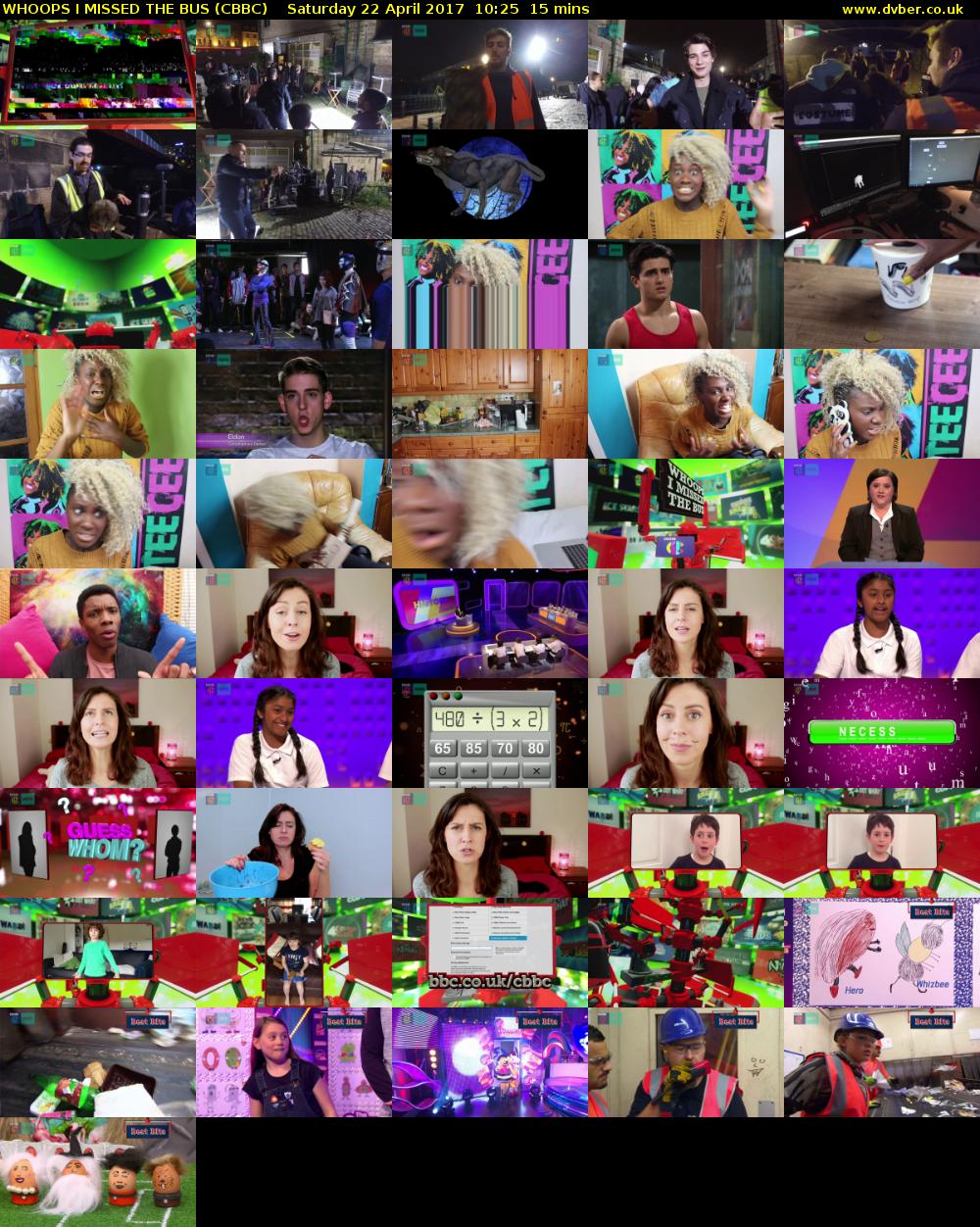 WHOOPS I MISSED THE BUS (CBBC) Saturday 22 April 2017 10:25 - 10:40