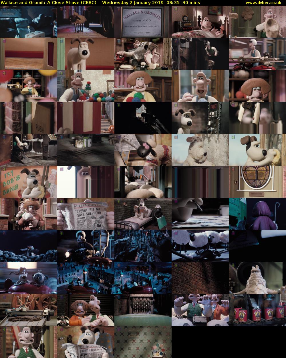 Wallace and Gromit: A Close Shave (CBBC) Wednesday 2 January 2019 08:35 - 09:05