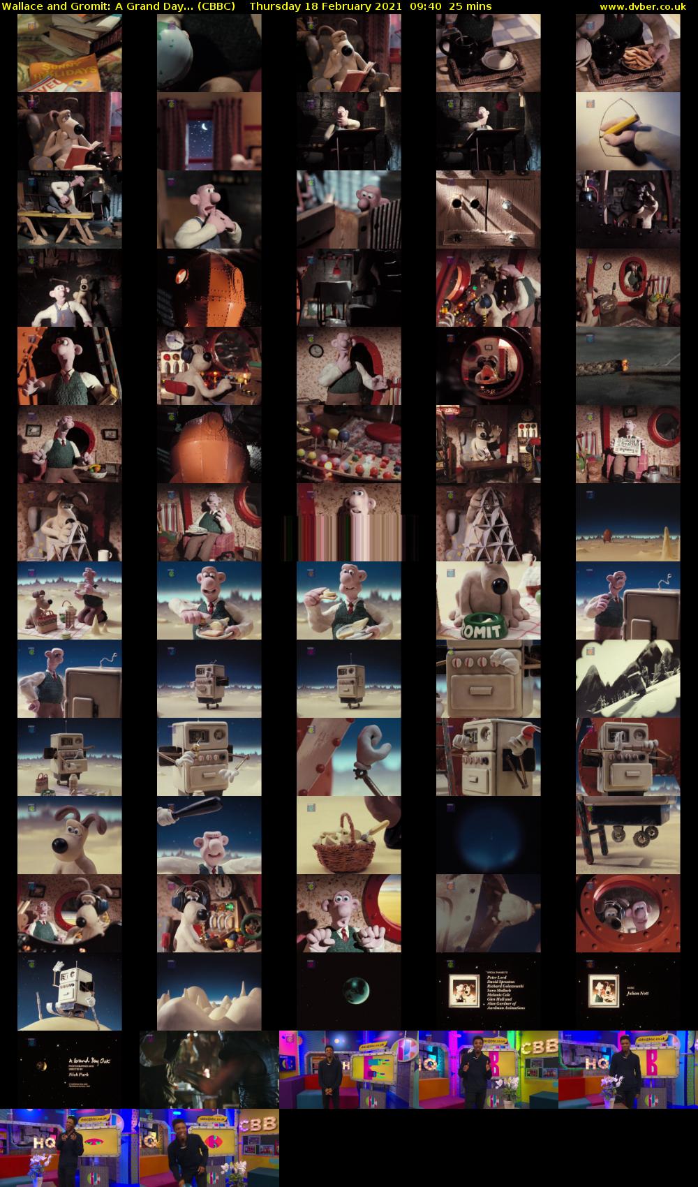 Wallace and Gromit: A Grand Day... (CBBC) Thursday 18 February 2021 09:40 - 10:05