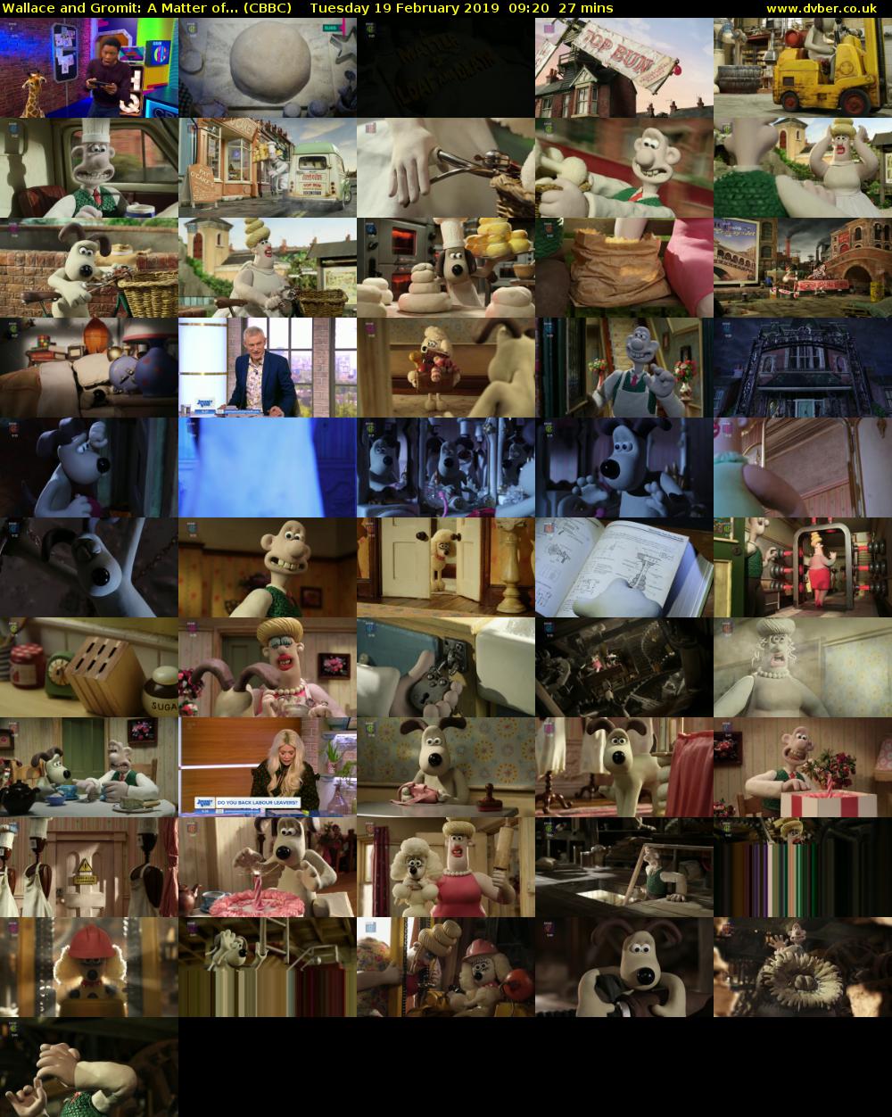 Wallace and Gromit: A Matter of... (CBBC) Tuesday 19 February 2019 09:20 - 09:47