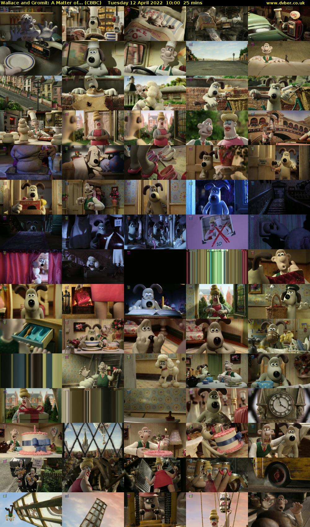 Wallace and Gromit: A Matter of... (CBBC) Tuesday 12 April 2022 10:00 - 10:25