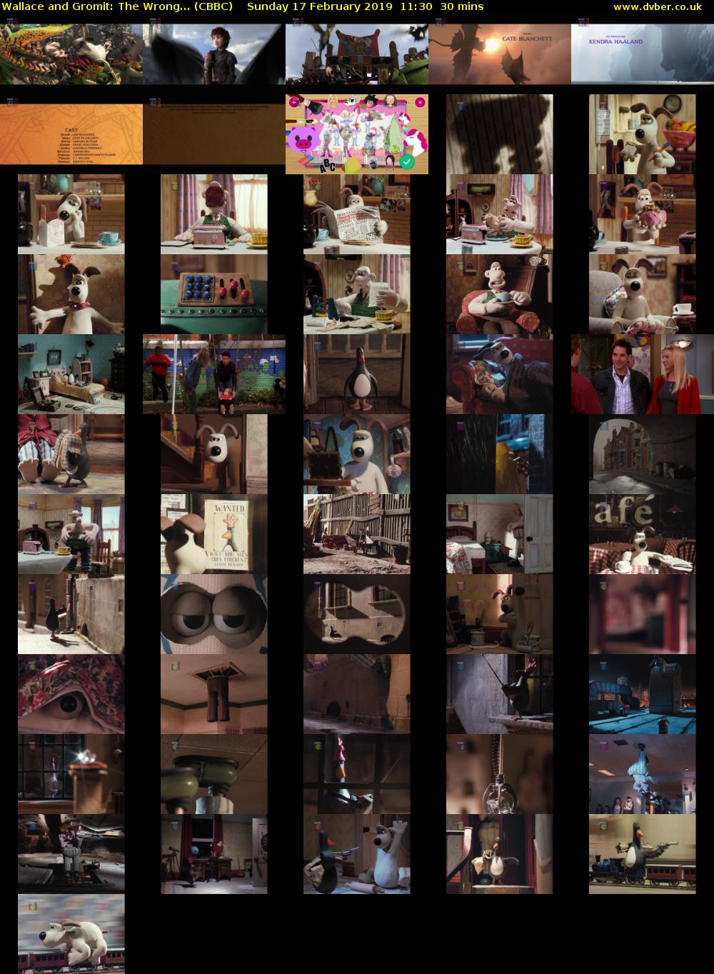 Wallace and Gromit: The Wrong... (CBBC) Sunday 17 February 2019 11:30 - 12:00