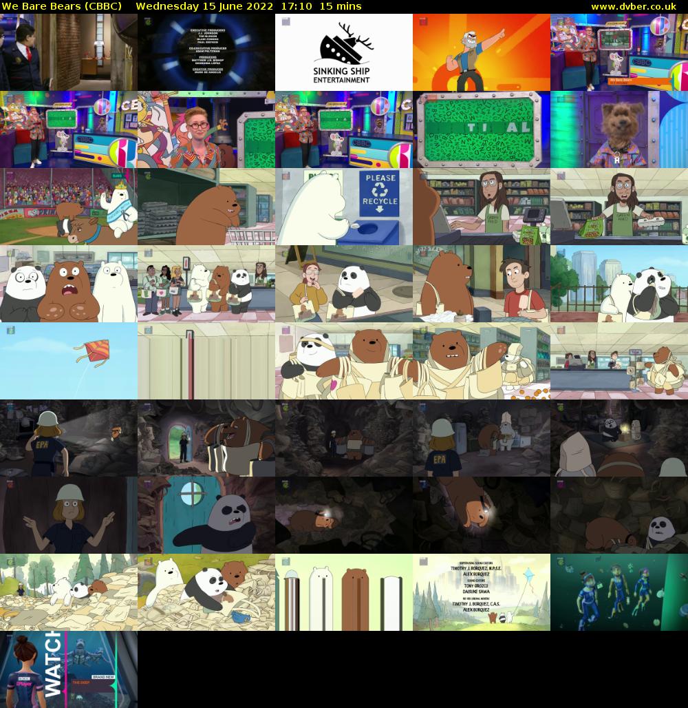 We Bare Bears (CBBC) Wednesday 15 June 2022 17:10 - 17:25