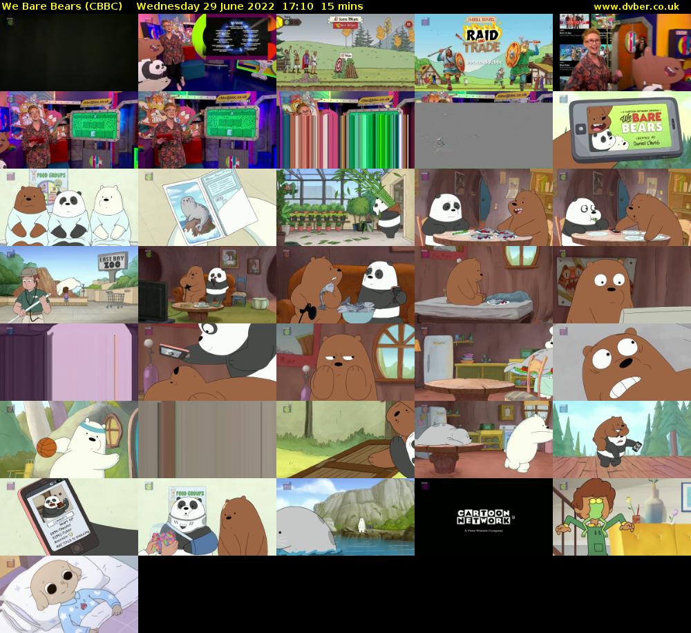 We Bare Bears (CBBC) Wednesday 29 June 2022 17:10 - 17:25