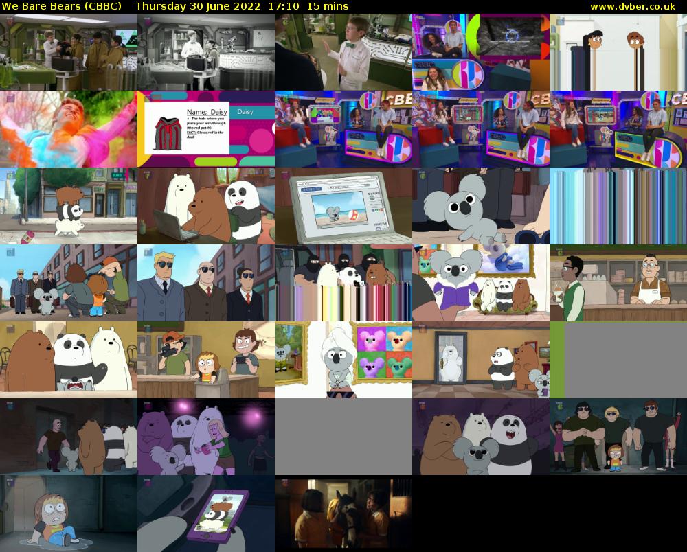 We Bare Bears (CBBC) Thursday 30 June 2022 17:10 - 17:25