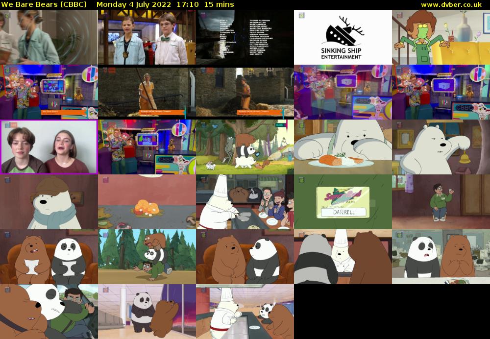We Bare Bears (CBBC) Monday 4 July 2022 17:10 - 17:25