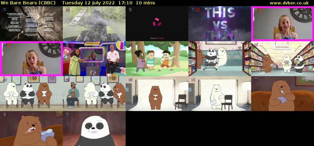 We Bare Bears (CBBC) Tuesday 12 July 2022 17:10 - 17:20