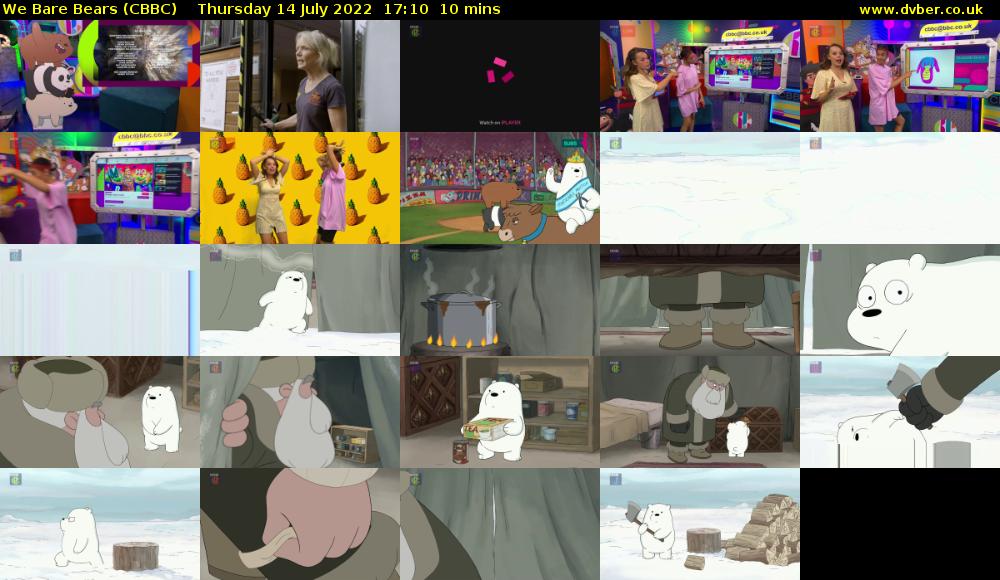 We Bare Bears (CBBC) Thursday 14 July 2022 17:10 - 17:20