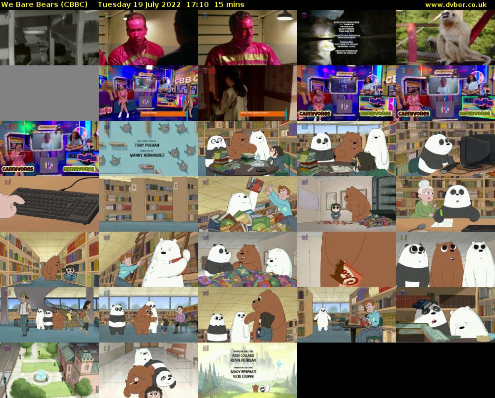 We Bare Bears (CBBC) Tuesday 19 July 2022 17:10 - 17:25