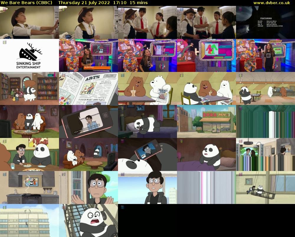 We Bare Bears (CBBC) Thursday 21 July 2022 17:10 - 17:25