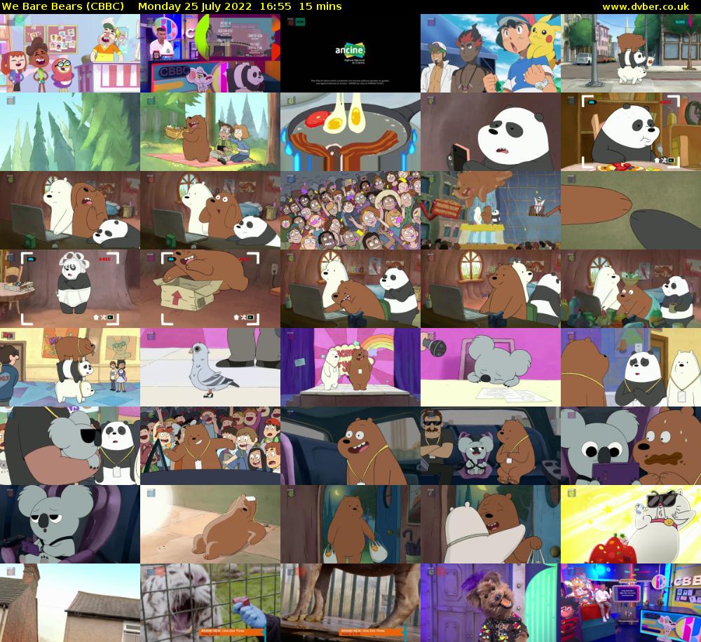 We Bare Bears (CBBC) Monday 25 July 2022 16:55 - 17:10