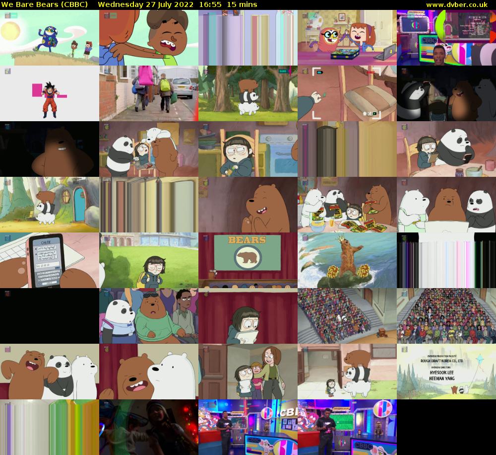 We Bare Bears (CBBC) Wednesday 27 July 2022 16:55 - 17:10