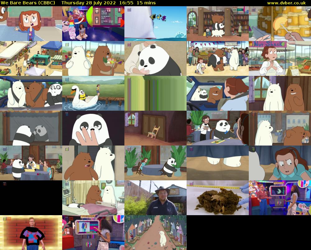 We Bare Bears (CBBC) Thursday 28 July 2022 16:55 - 17:10