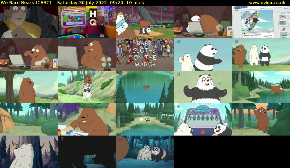 We Bare Bears (CBBC) Saturday 30 July 2022 09:20 - 09:30