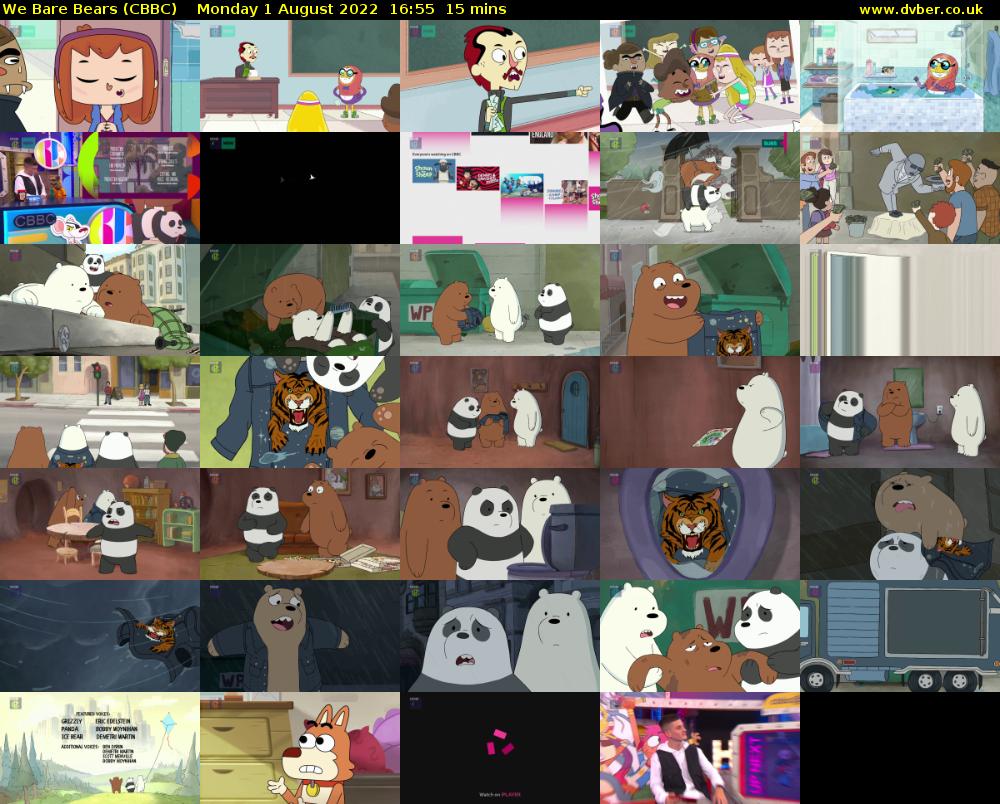 We Bare Bears (CBBC) Monday 1 August 2022 16:55 - 17:10
