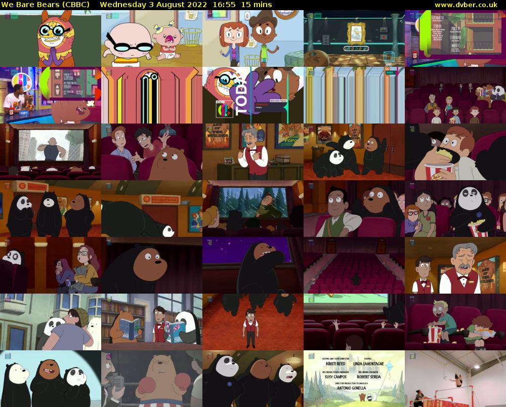 We Bare Bears (CBBC) Wednesday 3 August 2022 16:55 - 17:10