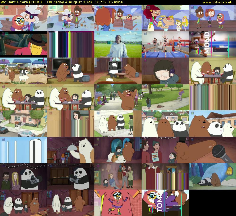 We Bare Bears (CBBC) Thursday 4 August 2022 16:55 - 17:10