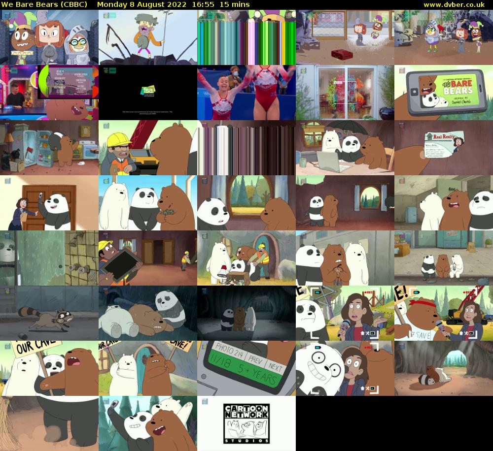 We Bare Bears (CBBC) Monday 8 August 2022 16:55 - 17:10