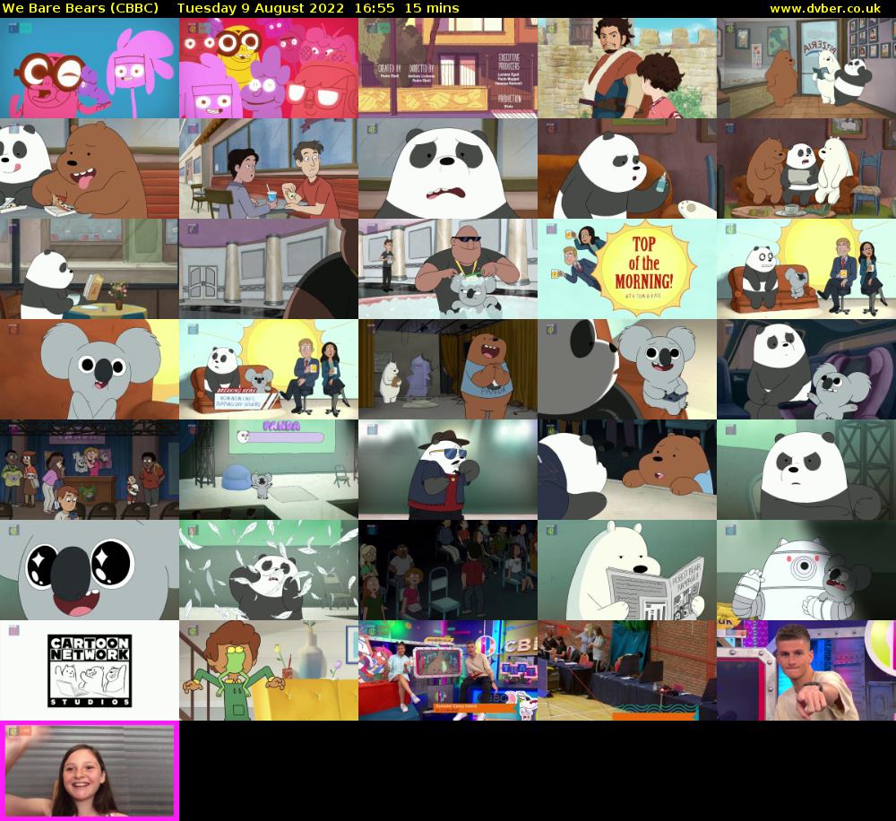 We Bare Bears (CBBC) Tuesday 9 August 2022 16:55 - 17:10