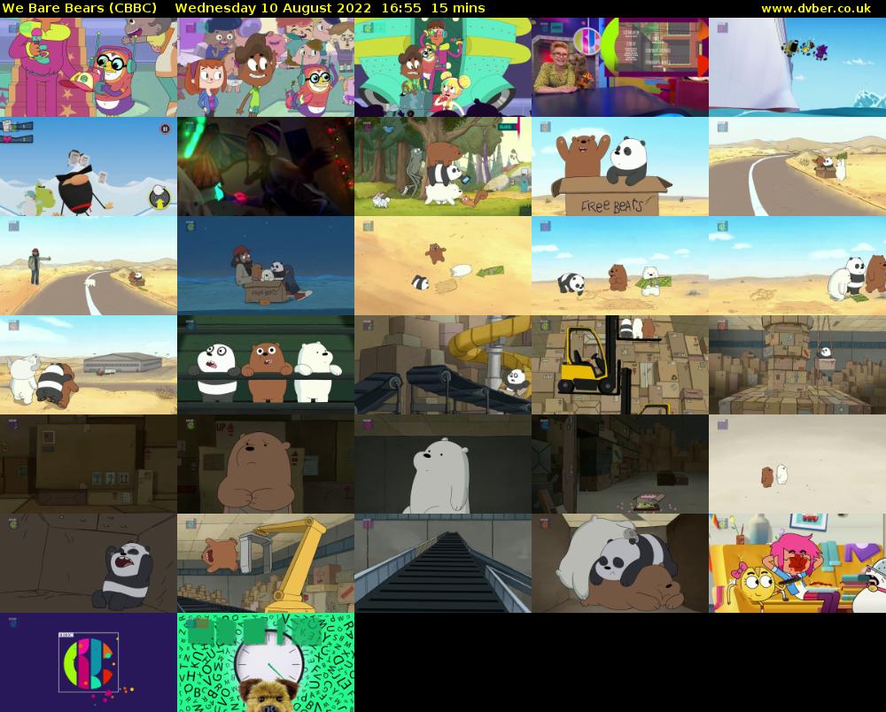 We Bare Bears (CBBC) Wednesday 10 August 2022 16:55 - 17:10