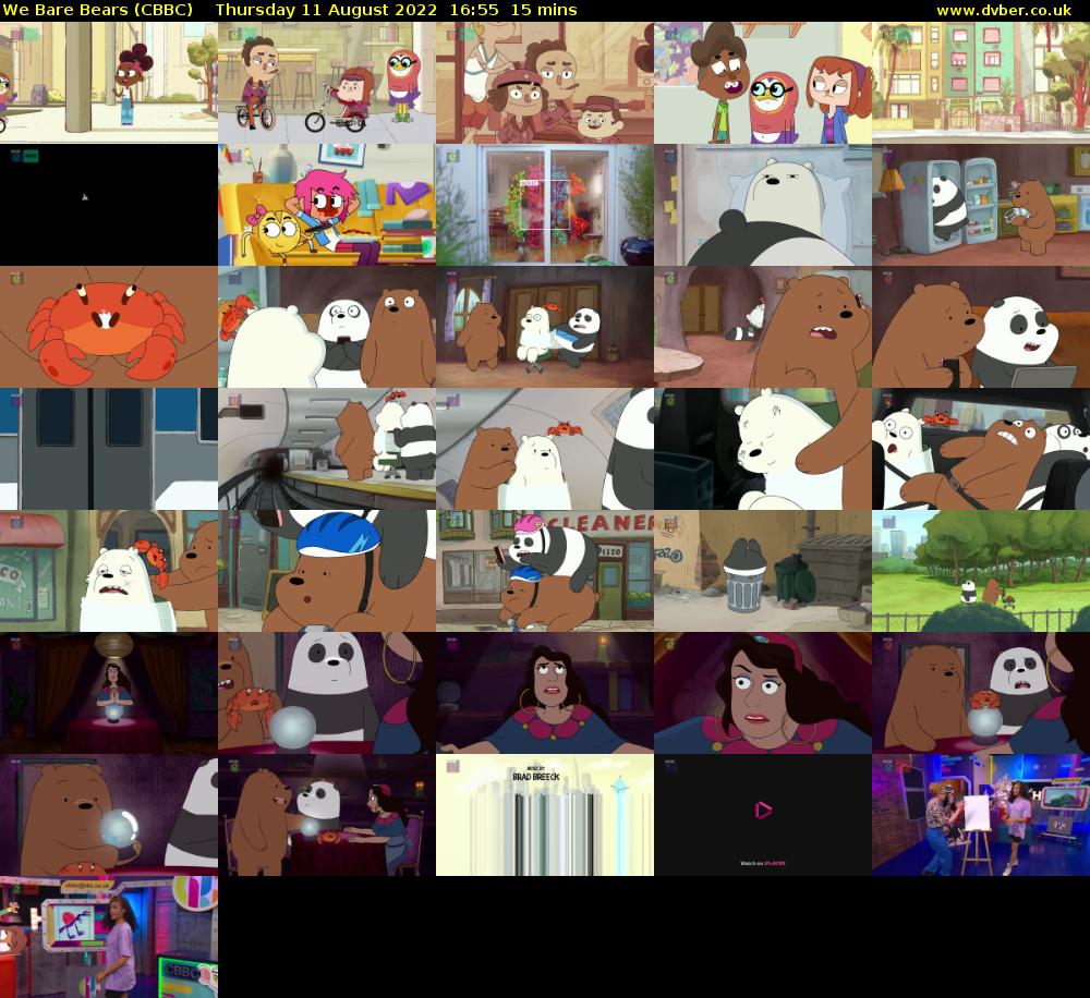 We Bare Bears (CBBC) Thursday 11 August 2022 16:55 - 17:10