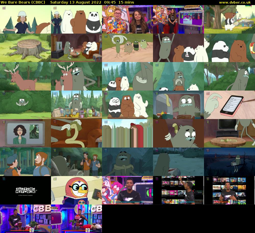 We Bare Bears (CBBC) Saturday 13 August 2022 09:45 - 10:00