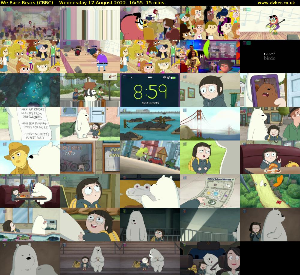 We Bare Bears (CBBC) Wednesday 17 August 2022 16:55 - 17:10