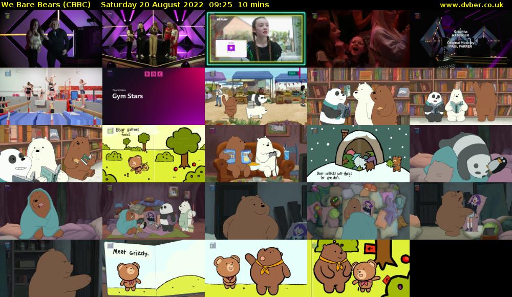 We Bare Bears (CBBC) Saturday 20 August 2022 09:25 - 09:35