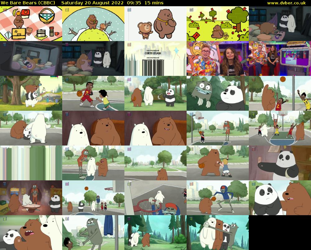 We Bare Bears (CBBC) Saturday 20 August 2022 09:35 - 09:50