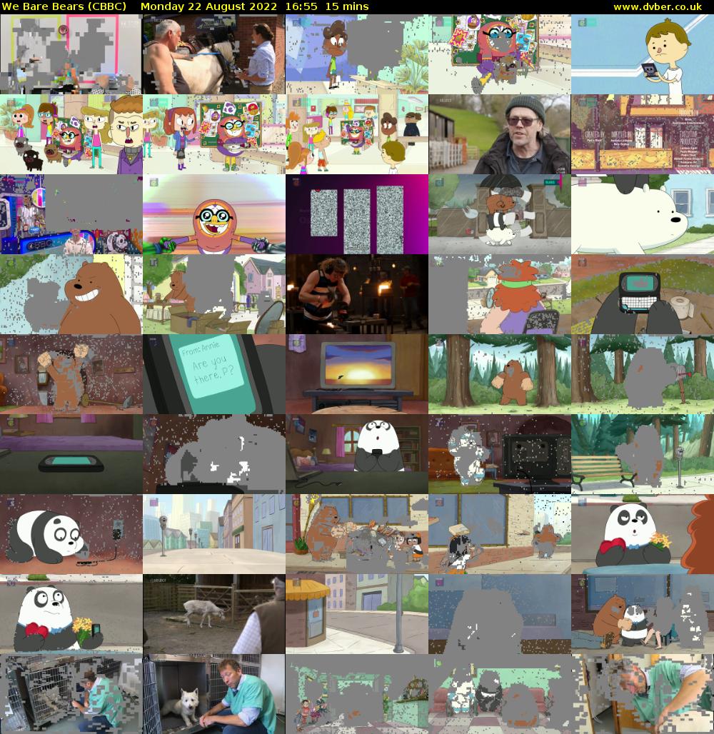 We Bare Bears (CBBC) Monday 22 August 2022 16:55 - 17:10