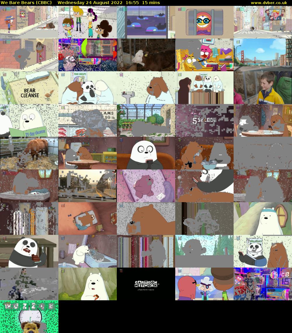 We Bare Bears (CBBC) Wednesday 24 August 2022 16:55 - 17:10