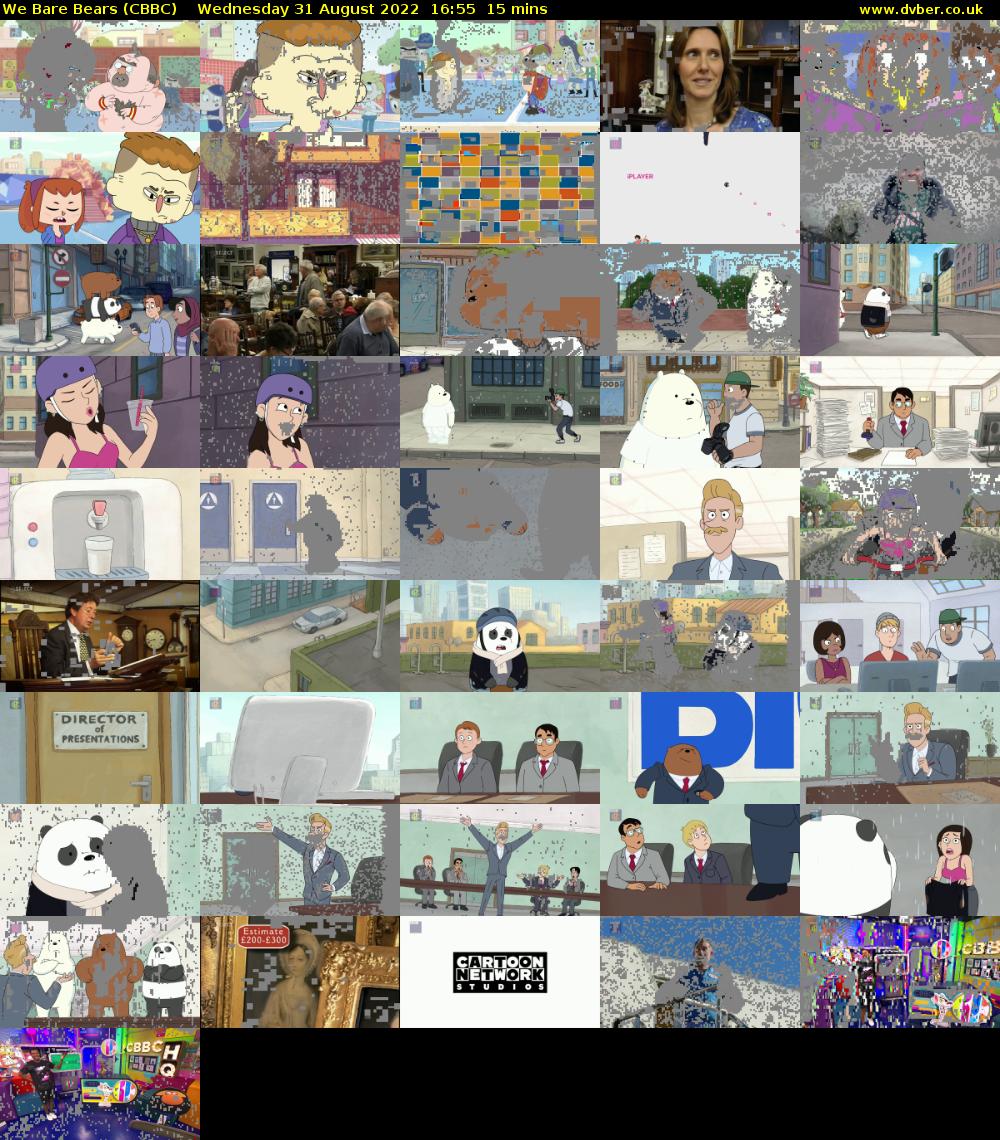 We Bare Bears (CBBC) Wednesday 31 August 2022 16:55 - 17:10