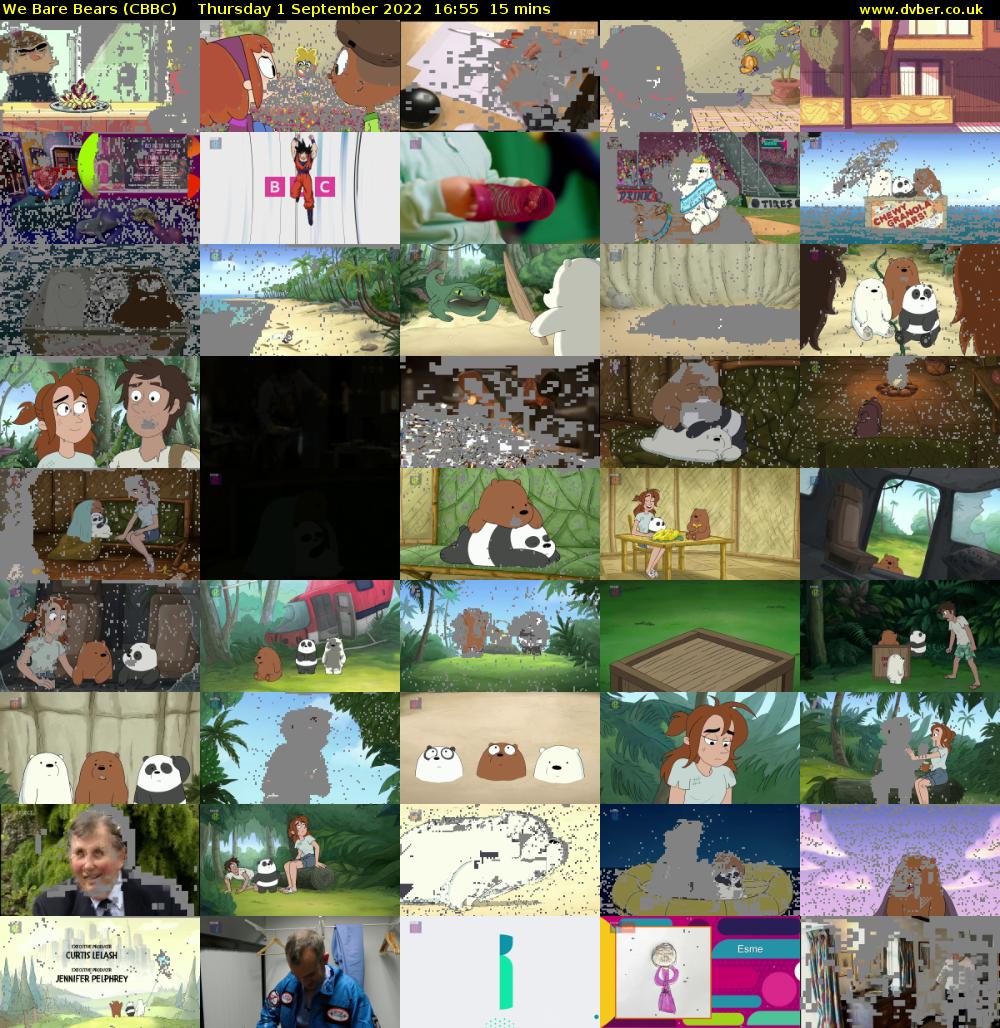 We Bare Bears (CBBC) Thursday 1 September 2022 16:55 - 17:10