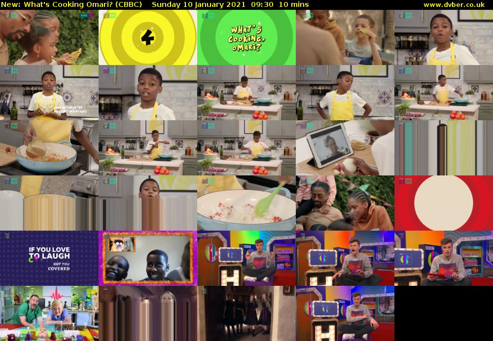 What's Cooking Omari? (CBBC) Sunday 10 January 2021 09:30 - 09:40