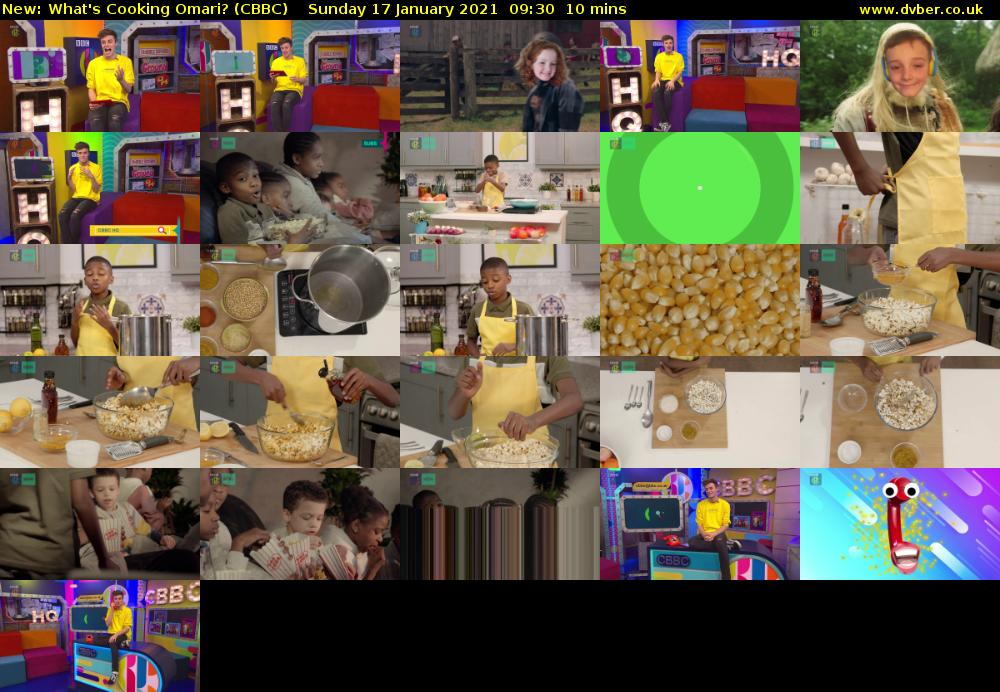 What's Cooking Omari? (CBBC) Sunday 17 January 2021 09:30 - 09:40