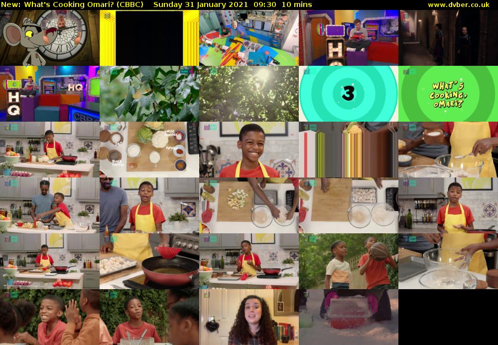 What's Cooking Omari? (CBBC) Sunday 31 January 2021 09:30 - 09:40