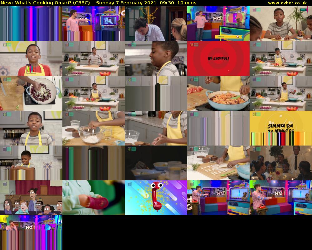 What's Cooking Omari? (CBBC) Sunday 7 February 2021 09:30 - 09:40