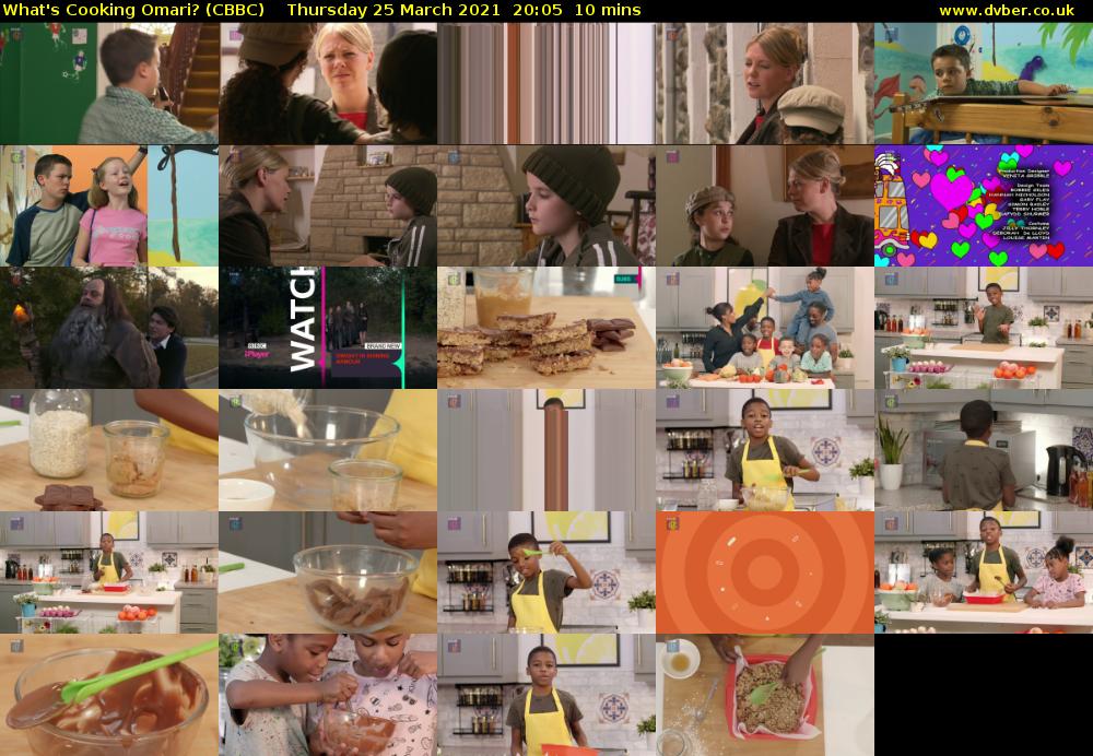 What's Cooking Omari? (CBBC) Thursday 25 March 2021 20:05 - 20:15