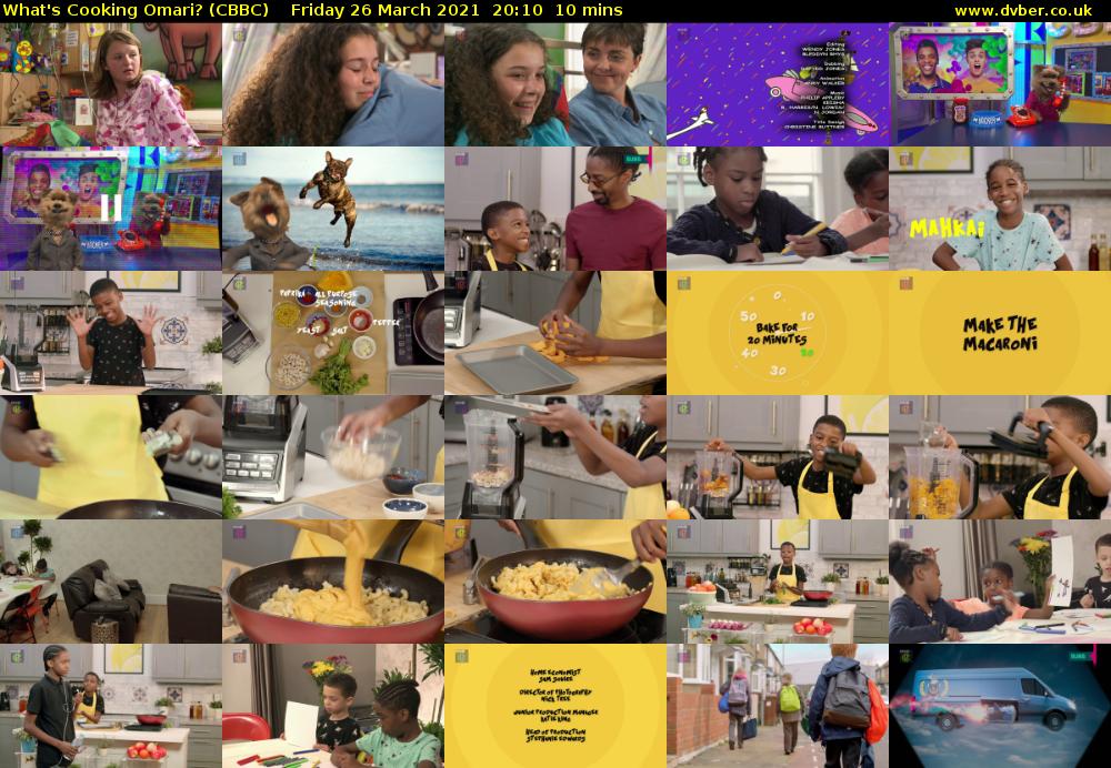 What's Cooking Omari? (CBBC) Friday 26 March 2021 20:10 - 20:20
