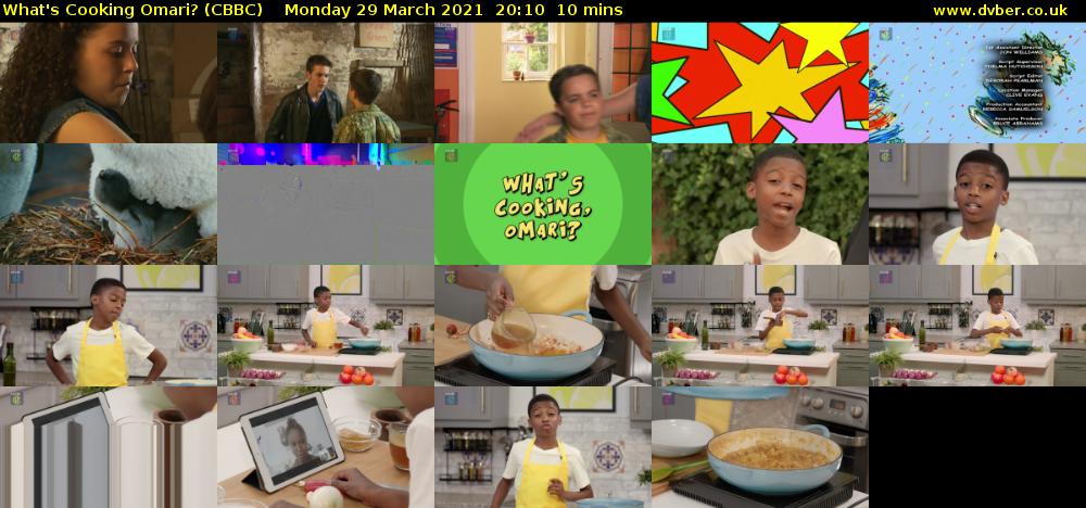 What's Cooking Omari? (CBBC) Monday 29 March 2021 20:10 - 20:20