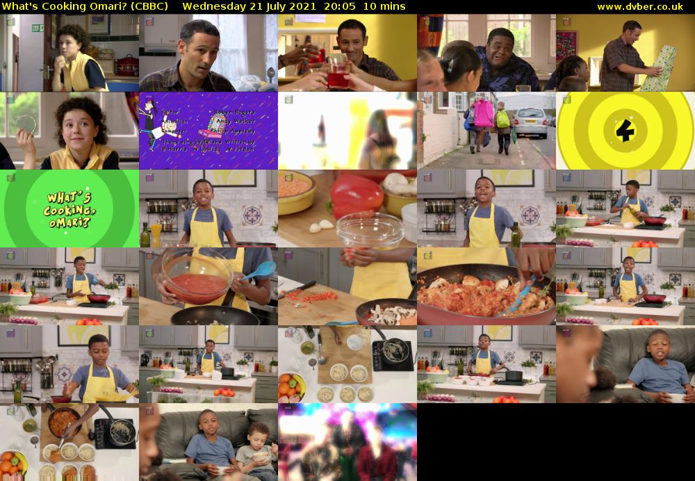What's Cooking Omari? (CBBC) Wednesday 21 July 2021 20:05 - 20:15