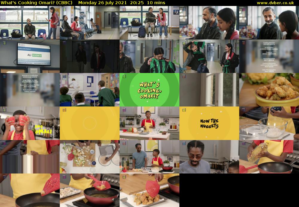 What's Cooking Omari? (CBBC) Monday 26 July 2021 20:25 - 20:35