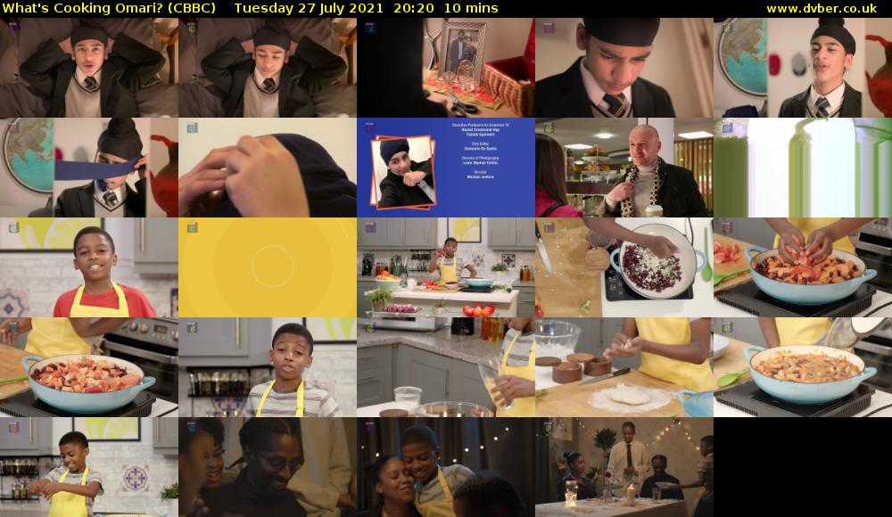 What's Cooking Omari? (CBBC) Tuesday 27 July 2021 20:20 - 20:30