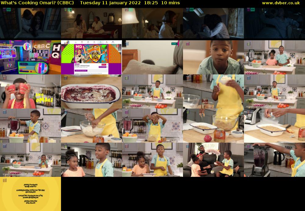 What's Cooking Omari? (CBBC) Tuesday 11 January 2022 18:25 - 18:35