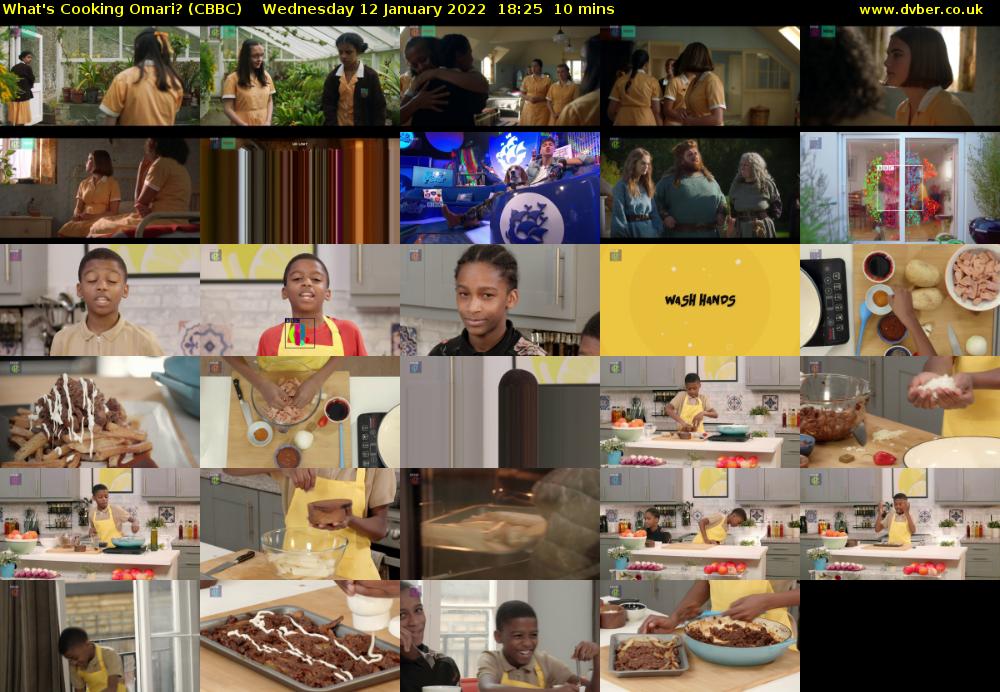 What's Cooking Omari? (CBBC) Wednesday 12 January 2022 18:25 - 18:35